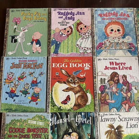 Vintage Golden Book Lot 16 1950s-70s Sesame Street Bugs Bunny Raggedy Ann Books - Picture 2 of 6